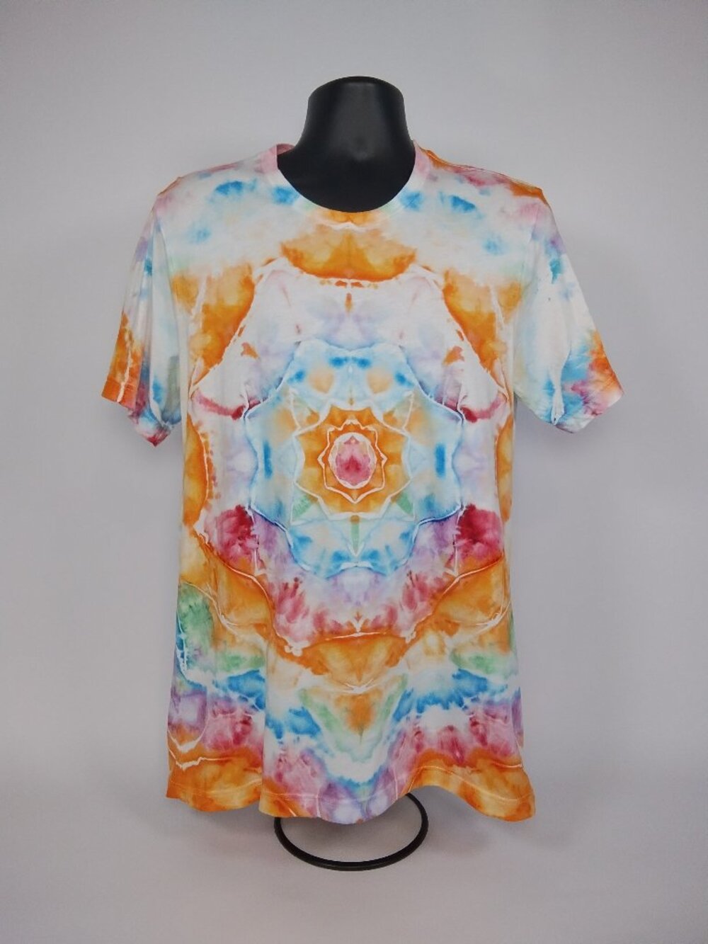 Large Unisex Bella-Canvas 3001C “Mandala” Ice Dyed T-Shirt